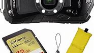 RICOH WG-80 Versatile 2.7" Digital Camera with LCD Monitor | Full HD Movie Recording | 5X Optical Zoom Lens Camera with 32GB Extreme UHS-I SDHC Memory Card, Waith Camera Strap Bundle Set