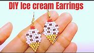 DIY Seed Bead Ice Cream Earrings Tutorial by KraftWithRad - Make Summer Bead Earrings at home