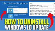 How to Uninstall Windows 10 Update