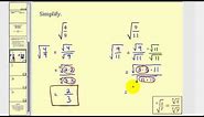 Simplifying Radical Expressions With Fractions