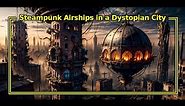 Steampunk Airships in a Dystopian City Created by FlaskArchitect