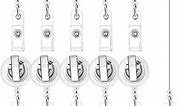 30 Pieces Badge Reels Retractable with Swivel Alligator Clip, Badge Holder Badge Reel Clips(Translucent Clear)