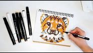 How to draw a Tiger 🐯 in pixel art [tutorial] pixel art dibujos in real time