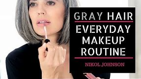 GRAY HAIR | My Everyday Makeup Routine | Nikol Johnson