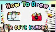 How To Draw A Cute Camera Step by Step | Easy Camera Drawing