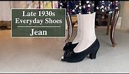 1930s Suede Pumps With Flower Rosette - Jean