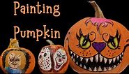 Painting a Halloween Pumpkin, Cheshire Cat