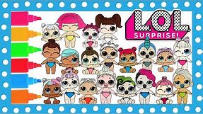 LOL Surprise Dolls Coloring Book Compilation LIL Sisters Merbaby L.O.L. Surprise! | HAPPILY SNOWBALL