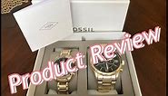 FOSSIL- His and Her Chronograph Gold-Tone Stainless Steel Watch Gift Set