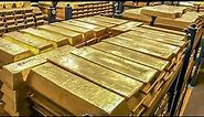 Amazing Most Expensive Biggest Pure Gold Bar Production Process. Incredible Melting Gold Method