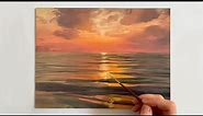 Sunset Painting Tutorial: Paint a Colourful Ocean Sunset for Beginners Step by Step