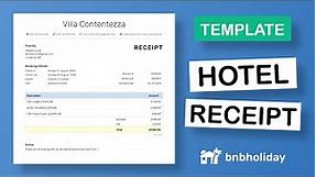 Hotel Receipt Template | Create a Professional Receipt for your Vacation Rental