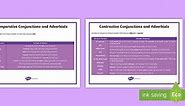 KS2 Comparative Connectives/Conjunctions and Adverbials Word Mat