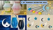 4 DIY Ramadan Decoration Ideas🌙| Easy Paper Crafts for Ramadan Mubarak⭐️| Eid decoration ideas