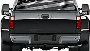 Black & White American Flag Rear Window Decal Sticker Car Truck SUV Van 778, Regular