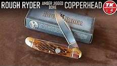 Rough Ryder Amber Jigged Bone Copperhead Pocket Knife RR043