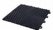Interlocking VentLock™ Vented Garage Floor Tiles 30cm (Black) Duramat UK
