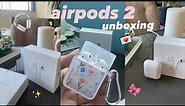 airpods UNBOXING 💌🎧 + cute cases ✨ (aesthetic asmr) | airpods 2