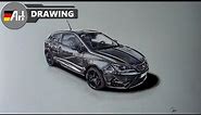 How I draw a car (SEAT Ibiza CUPRA) - speed drawing