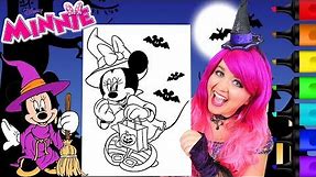 Coloring Minnie Mouse Halloween Witch Coloring Page Prismacolor Markers | KiMMi THE CLOWN