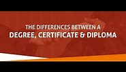 The BIG Differences Between Diploma, Degree, & Certificate