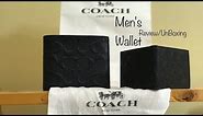 Coach Men's Compact ID Black Leather Wallet Review/Unboxing