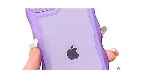 GYZCYQ Cute Curly Wave Frame Shape for iPhone SE Case 2022/2020, iPhone 8/7 Case, Slim Fit Shockproof Thin Soft Silicone Protective Cover for Girls Women - Purple