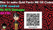 How to make Gold Pants Mii QR Code on 3DS (CFW required)