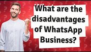 What are the disadvantages of WhatsApp Business?