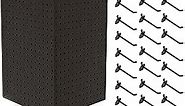 Azar Displays 701414-BLK-4B32 Rotating Countertop Display Kit with Peg Hooks Included, Pegboard Spinner Organizer, Jewelry Organizer Retail Display Necklace Holder Craft Storage,Black 14"x14"x20"