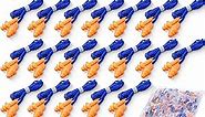 200 Pairs Ear Plugs Reusable Silicone Earplugs with Cord Sleeping Individually Wrapped Ear Plugs Hearing Protection Noise Cancelling Earplugs for Work Construction Shooting Sports (Blue, Orange)