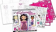 Fashion Angels Fashion Design Sketch Portfolio - Sketch Book for Beginners, Sketch Pad with Stencils and Stickers for Kids 6 and Up, Brown(Covers May Vary)