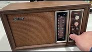 1970's Sony AM/FM Tabletop Radio TFM-9450W Vintage Wood Grain