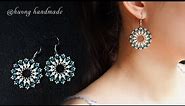 Mandala beaded earrings. Super easy tutorial. How to make jewelry for beginners