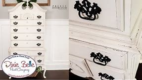 How To Create The Perfect Distressed White Farmhouse Dresser with Dixie Belle Paint