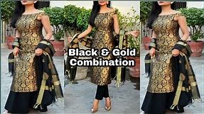 Latest Black dress Designs with Golden Combination 2019 #Design#Fashion