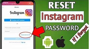 How to Reset Instagram Password if i forget