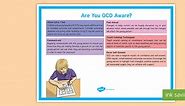 Are You OCD Aware? Adult Guidance A4 Display Poster