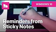How to create a reminder from Sticky Notes on Windows 10