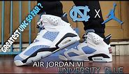 Greatest UNC so far ? Air Jordan 6 Retro University Blue Unboxing and on feet Review