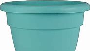 The HC Companies 12 Inch Caribbean Planter - Lightweight Indoor Outdoor Plastic Plant Pot for Herbs and Flowers, Dusty Teal