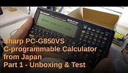 Sharp PC-G850VS Pocket Calculator from Japan - Part 1 (unboxing)
