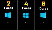 2 Cores vs. 4 Cores vs. 6 Cores Windows Boot Loading Times Comparison