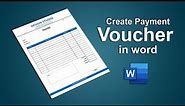 How to Create Payment Voucher Template in Microsoft Word