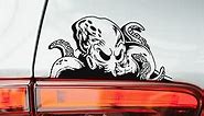 Peeking Monster Decal for Cars or Trucks, Die-Cut Octopus Vinyl Sticker, 6 inches in White or Black for Vehicle Windows, Laptops, Bumpers, Walls, and More! (Black)