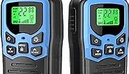 Walkie Talkies,MOICO Long Range Walkie Talkies for Adults Two-Way Radios with 22 Channels FRS VOX Scan LCD Display with LED Flashlight for Field, Survival Biking Hiking Camping 2 Pack (Blue)