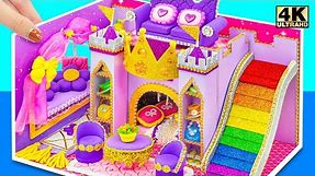 (EASY) Building Amazing Purple Castle Bedroom, Living Room from Polymer Clay ❤️ DIY Miniature House