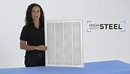 20" X 20" Steel Return Air Filter Grille for 1" Filter - Fixed Hinged- HVAC Duct Cover - Flat Stamped Face - White [Outer Dimensions: 22 5/8" X 22 5/8"]