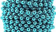 Mandala Crafts Faux Teal Pearl Beads Garland - 8mm 20 Yds Teal Pearl Strands Spool Pearl String Bead Roll for Wedding Party Christmas Tree Decoration