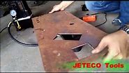 How to punch a square hole in steel plate by an electrical hole punch?